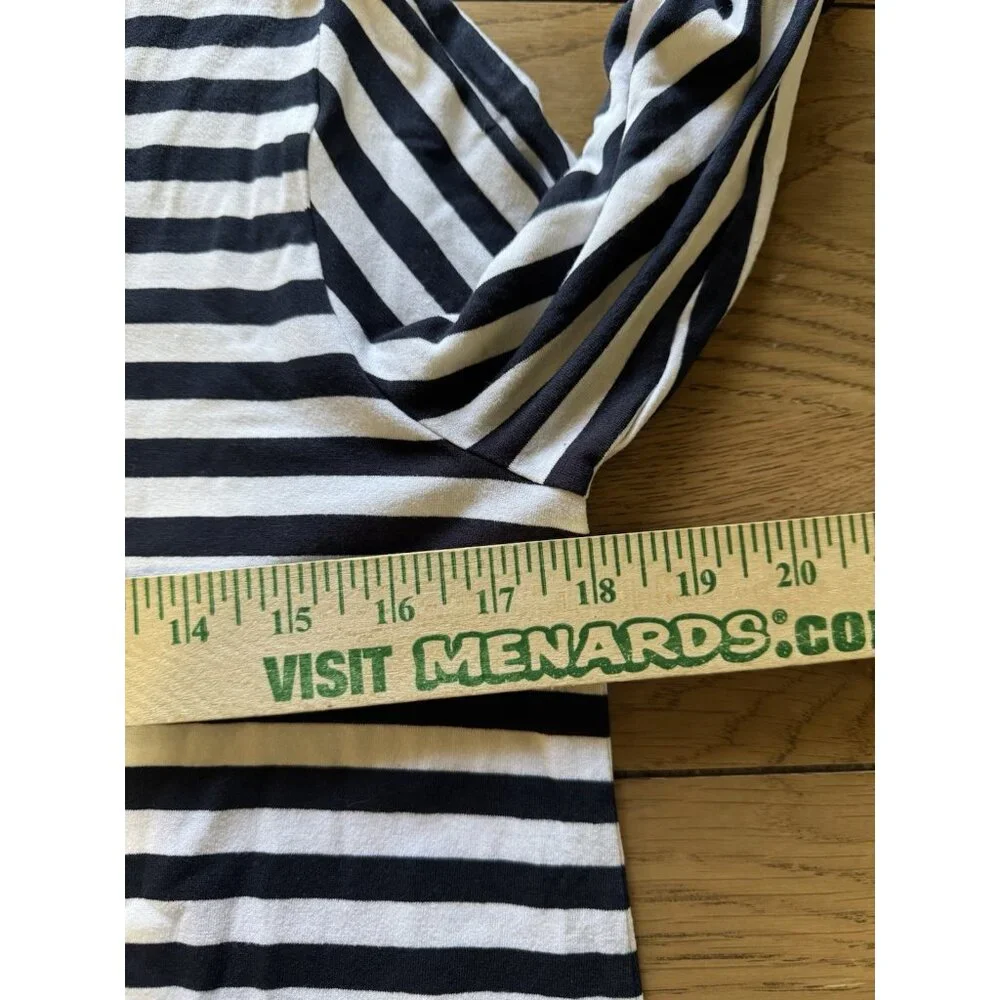J Jill Wearever Collection Women Size Small Striped 3/4 Sleeve‎ Shirt Stretch